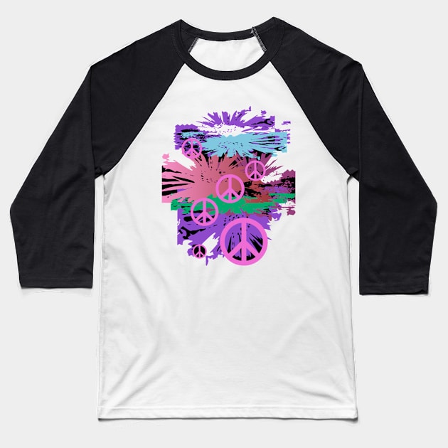 We want peace in pink Baseball T-Shirt by Mirimodesign